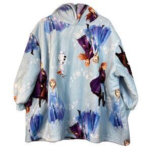 Disney Frozen Il Elsa, Anna & Olaf Long Sleeve Fleece Lined Hoodie Oversized OS